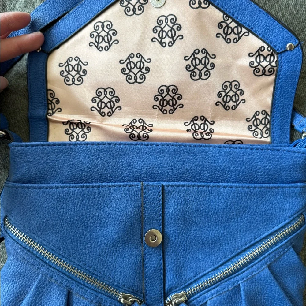 Cobalt Blue Leather Crossbody Bag